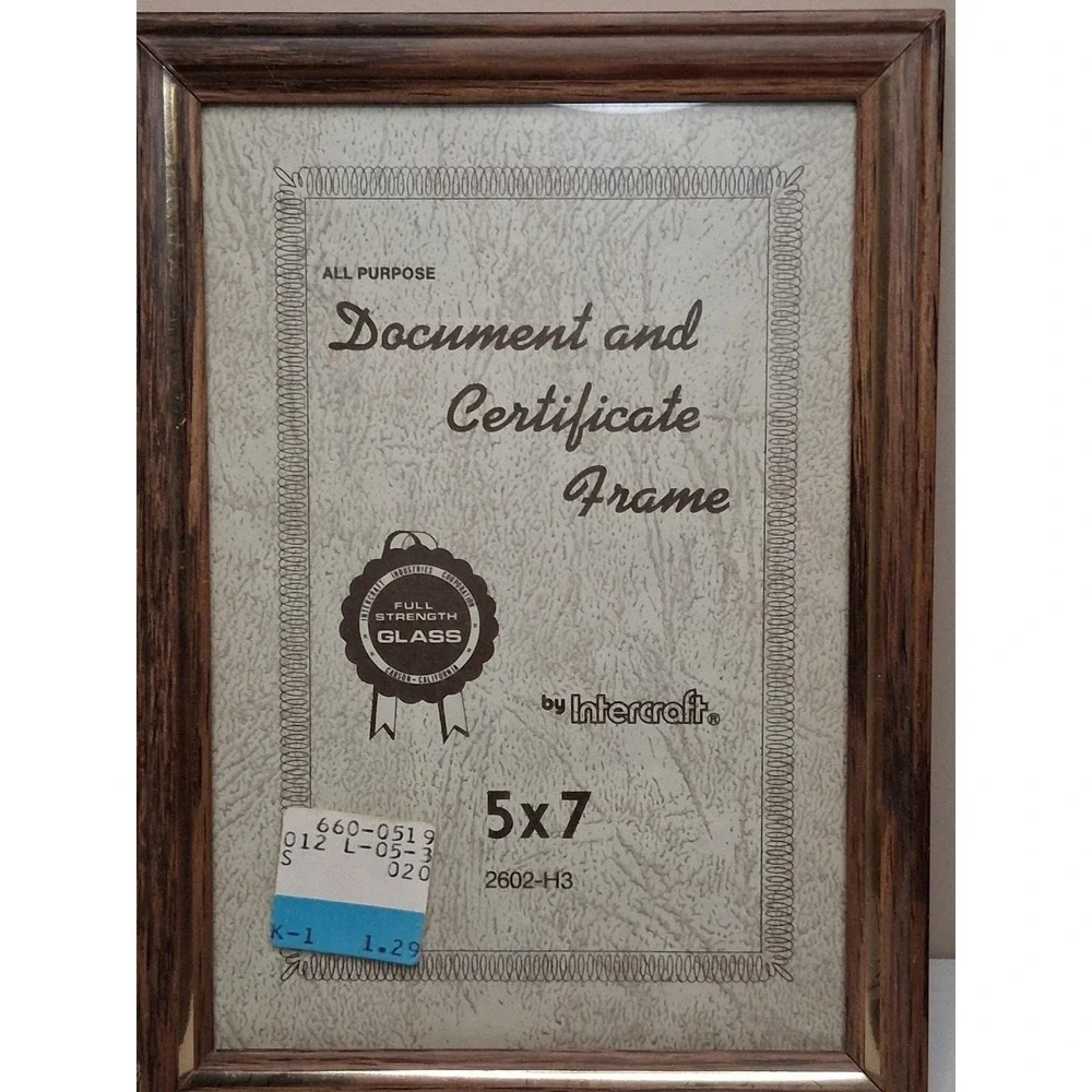 Intercraft 5x7 Document Certificate Frame Wood Grain Wall Hanging Frame
